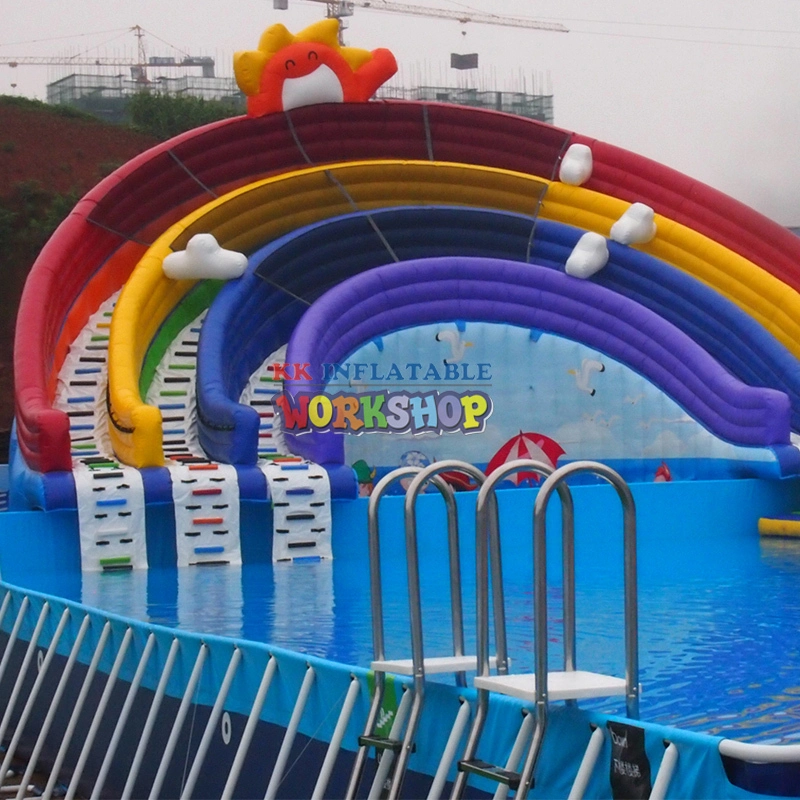 Manufacturer Of Inflatable Water Parks Inflatable Rainbow Water Slide 1