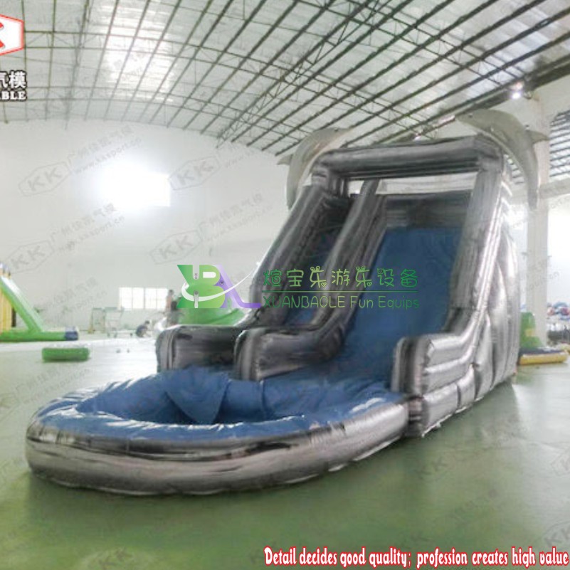 Marble Grey Dolphin - Themed Durable Inflatable Water Slide 10