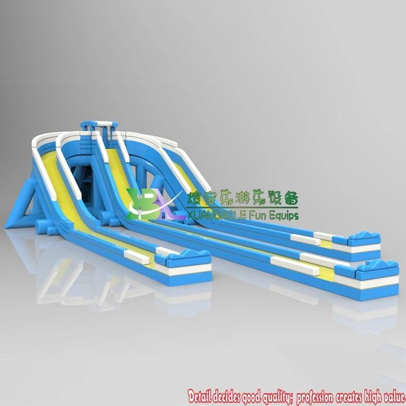 Huge Adult Inflatable Beach Slide Multi - lane 52m Inflatable Hippo Water Slide 1