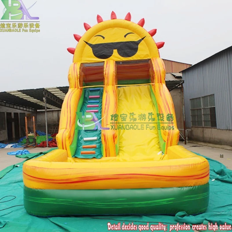 Quality Assurance Sun - themed Inflatable Water Slide with Cool For Park/ Party/ Beach 1