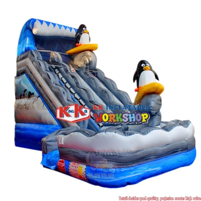 Factory customization Inflatable penguin water slide 1