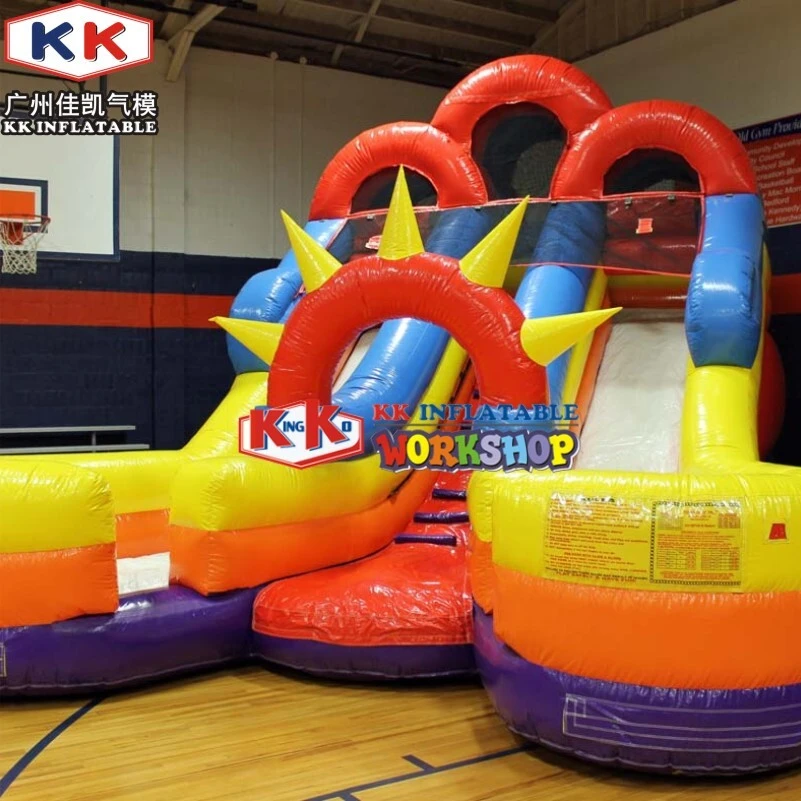 Dive into Adventure Double Hook Line Inflatable Water Slide With Double Pools Durable 1