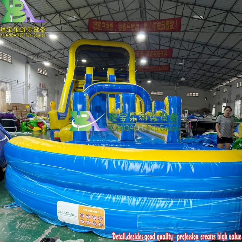 Lead free backyard kids Safe & Fun Inflatable  water slide with pool 1