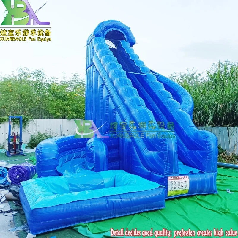 Blue Marble Hurricane 26' Inflatable corkscrew Water Slide With Pool Water Slide 1