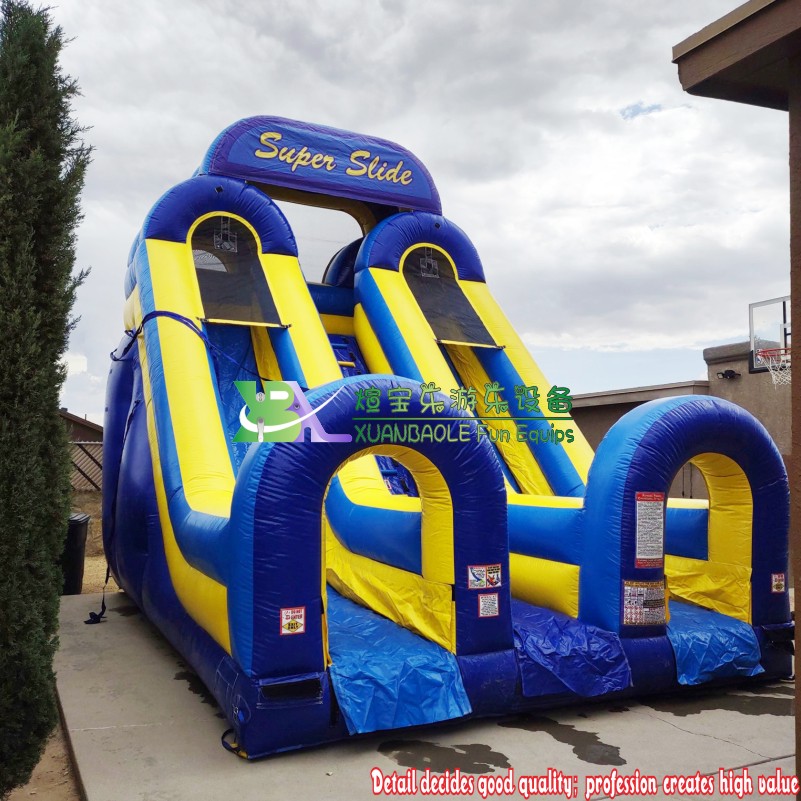 Commercial Manufacturer Wet <000000> Dry Spacious Dual - Lane Inflatable Super Slide Fun Events 11