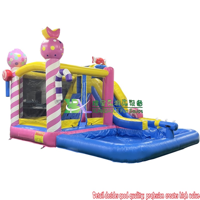 Candy Paradise Commercial Inflatable Ground Water Park <000000> Slide Combo 11