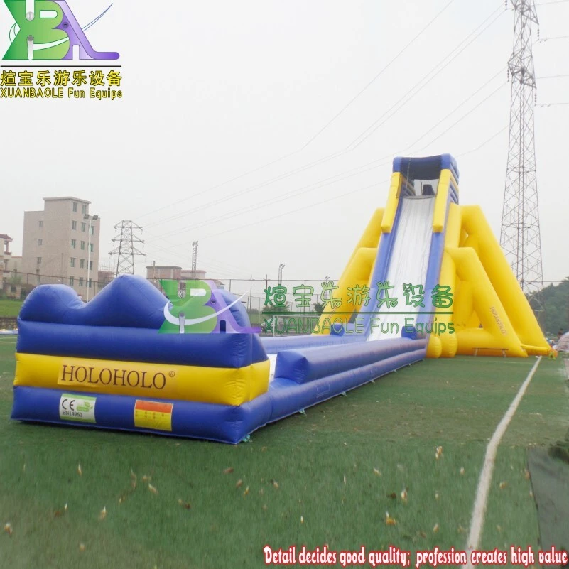 Giant inflatable high slide, Yellow Hippo inflatable water slide with pool kids adult size 1