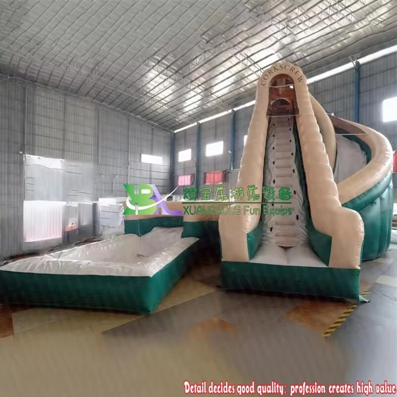 Outdoor green Inflatable Corkscrew Water Slide for Kids and Adult Water Game 1