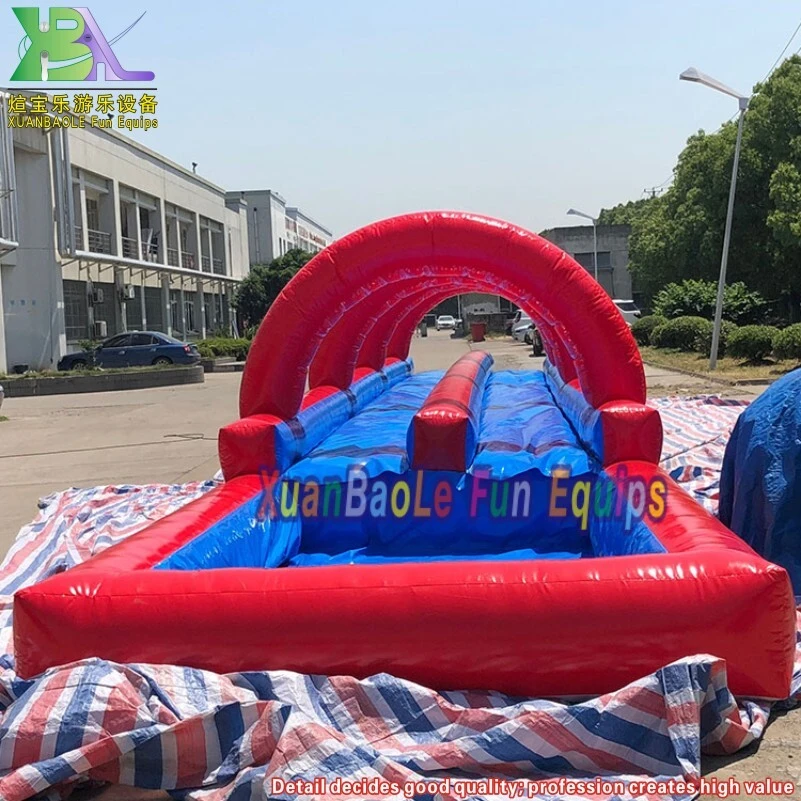 Summer Backyard Fun Durable PVC Red Dual - Lane Inflatable Slip N Slide with pool 1