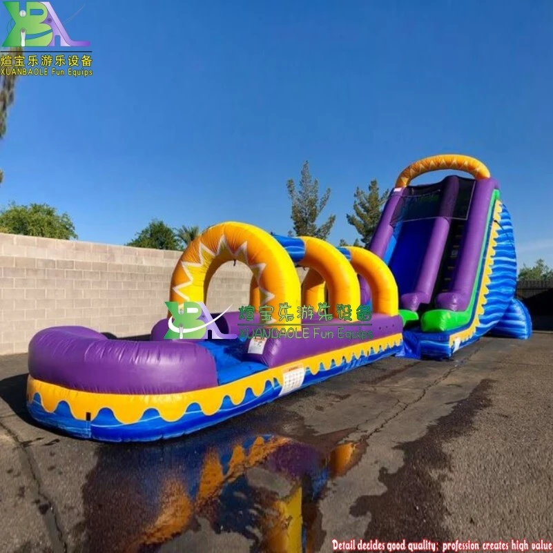 New Purple Blue Marble Passion Water Slide n slip slide Commercial Party 2 Parts Water Slide Game 1