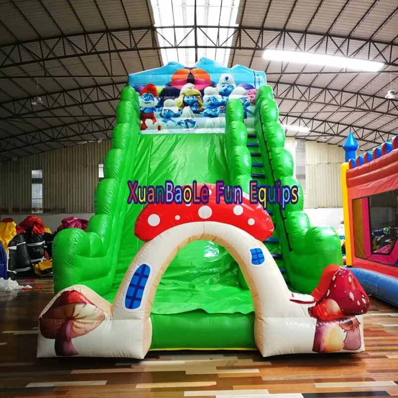 Factory Custom Made Smurf Play Park inflatable dry slide for outdoor-1743480982938448 1