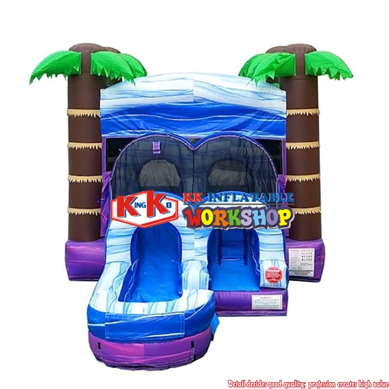 Palm Tree Design Inflatable Water slide Bounce Combo Fun - Filled Tropical Adventure 1