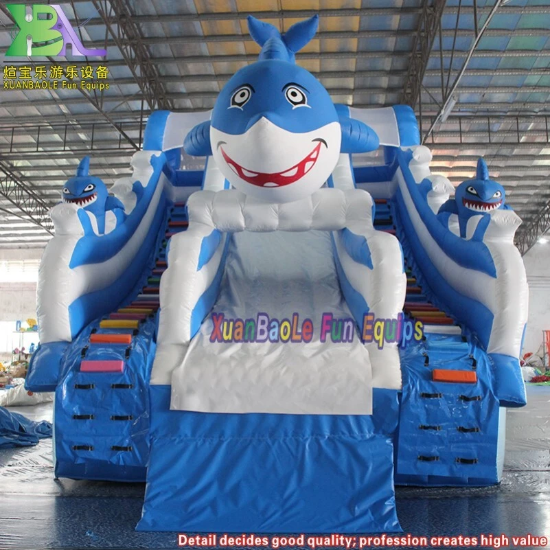 Customized Whale Inflatable Water Slide, Swimming Pool Park Water Slides Trampoline 1