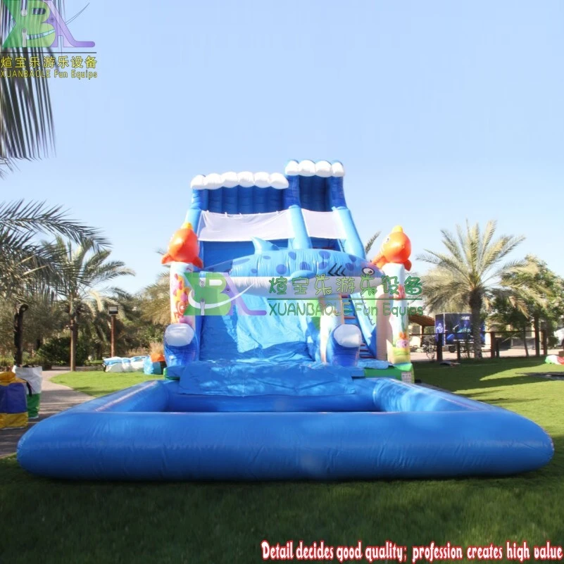 Sea Ocean - Inspired Inflatable Water Slide with Fish Decor 1