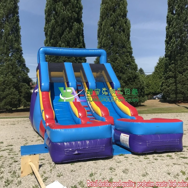 Toboggan aquatique gonflable robuste à double piscine, jeu agréable et sûr1 1