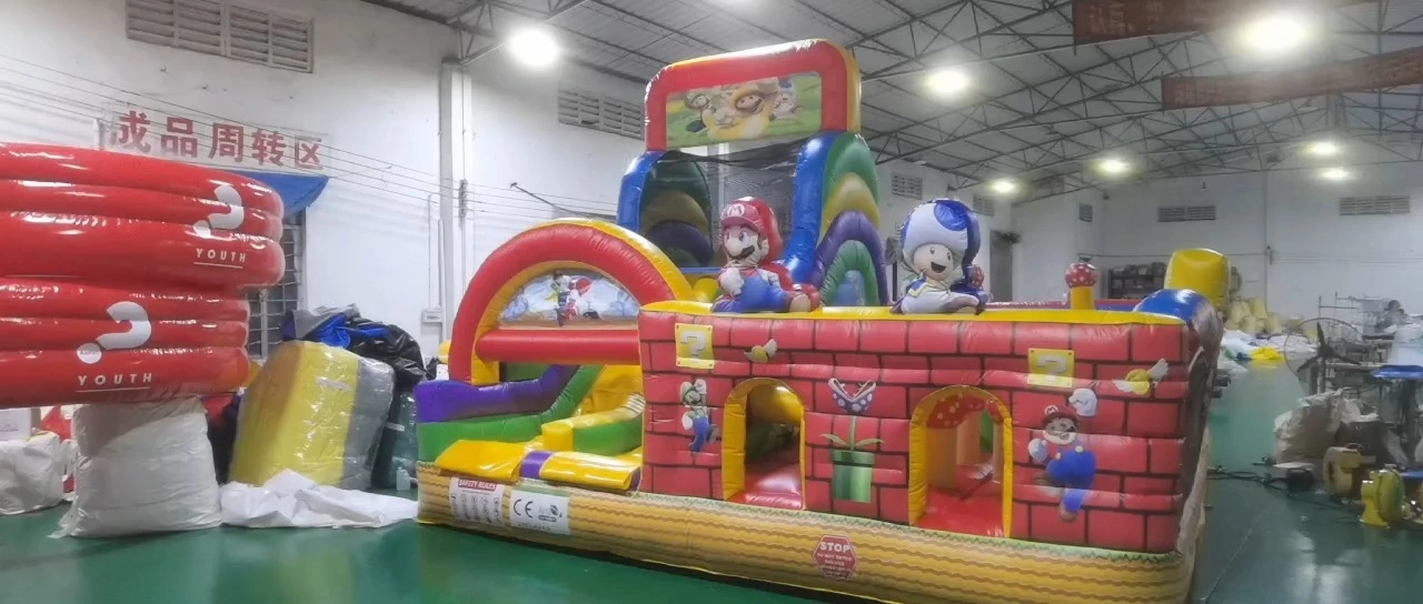 Super Mario Bro's Land Inflatale Combo Bounce, Factory Custom Made Bouncy Castle Slide Playground 1