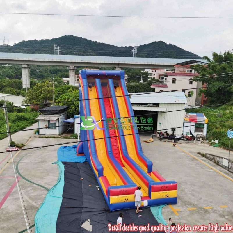Tobogán acuático inflable multicolor de dos carriles y 9 m de altura para piscina doble 1