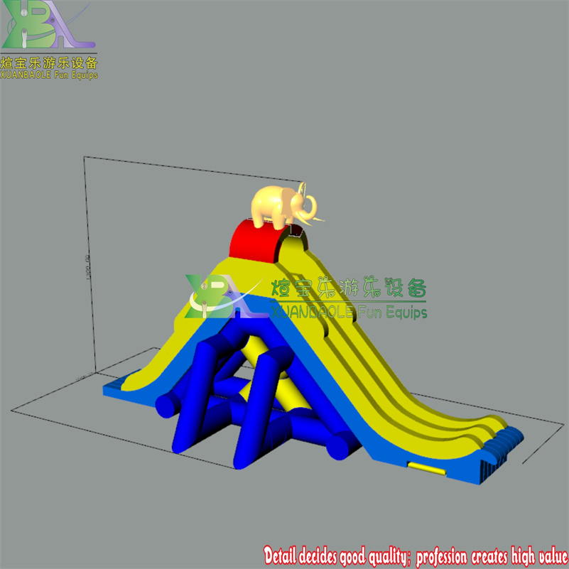 Commercial Elephant - Themed Inflatable Trapeze Slide Outdoor Mobile Water slide 6