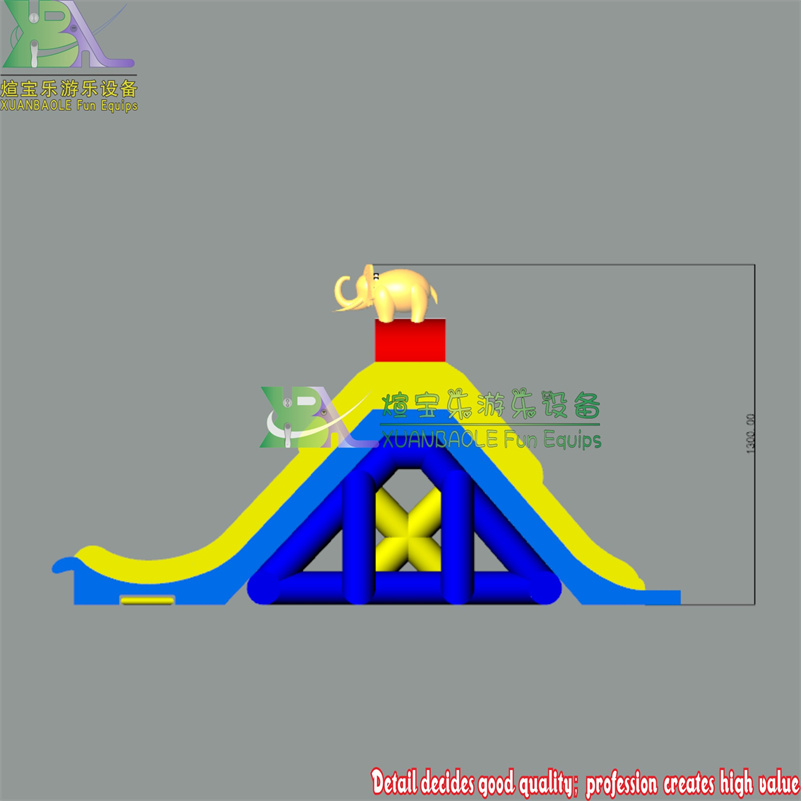 Commercial Elephant - Themed Inflatable Trapeze Slide Outdoor Mobile Water slide 5