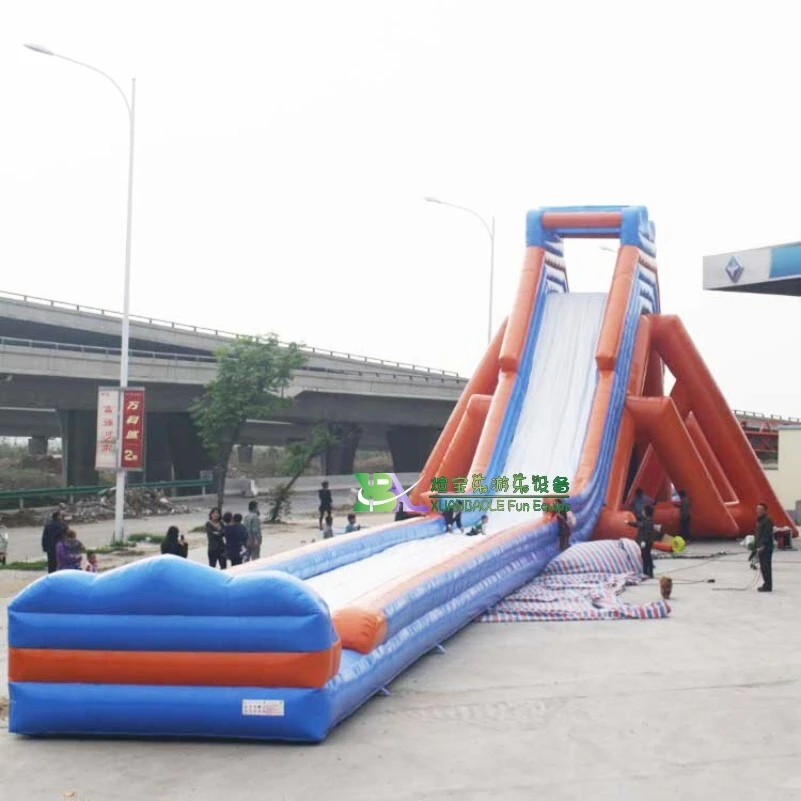 High - Speed Long - Lane Blue & Orange Hippo Inflatable Water Slide 1