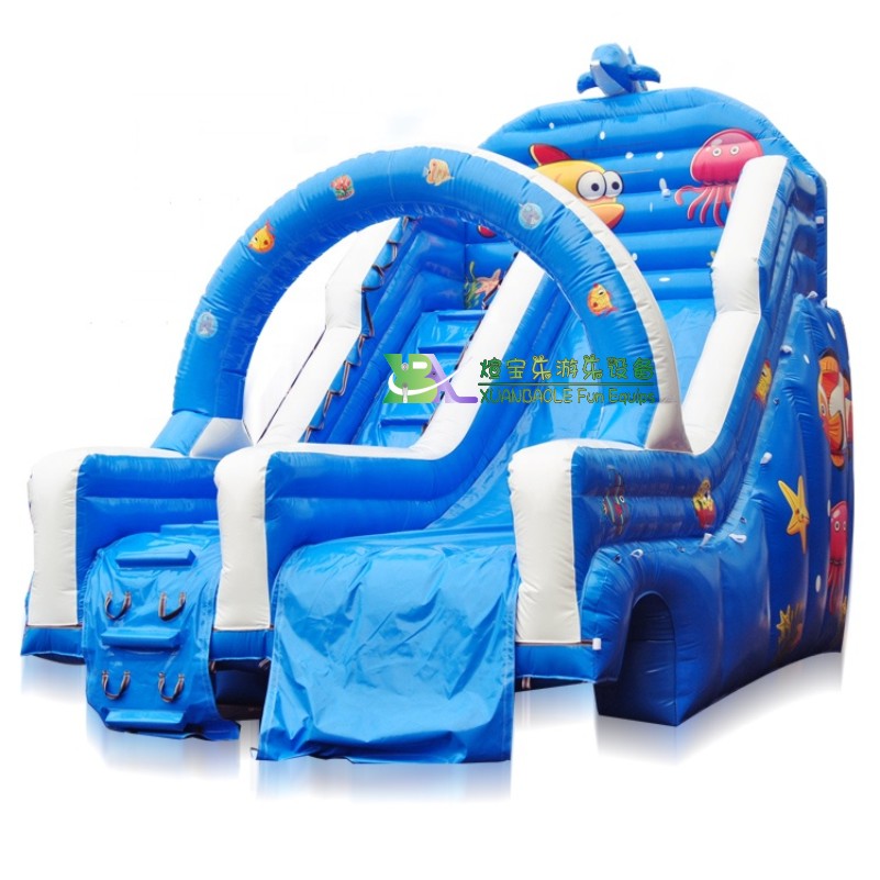 Commercial Sea World Large Inflatable Play Slide Multi - Lane Inflatable water slide for pool 6