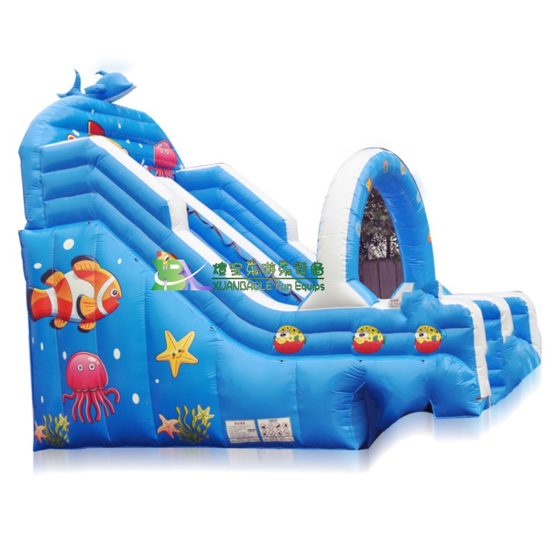 Commercial Sea World Large Inflatable Play Slide Multi - Lane Inflatable water slide for pool 5