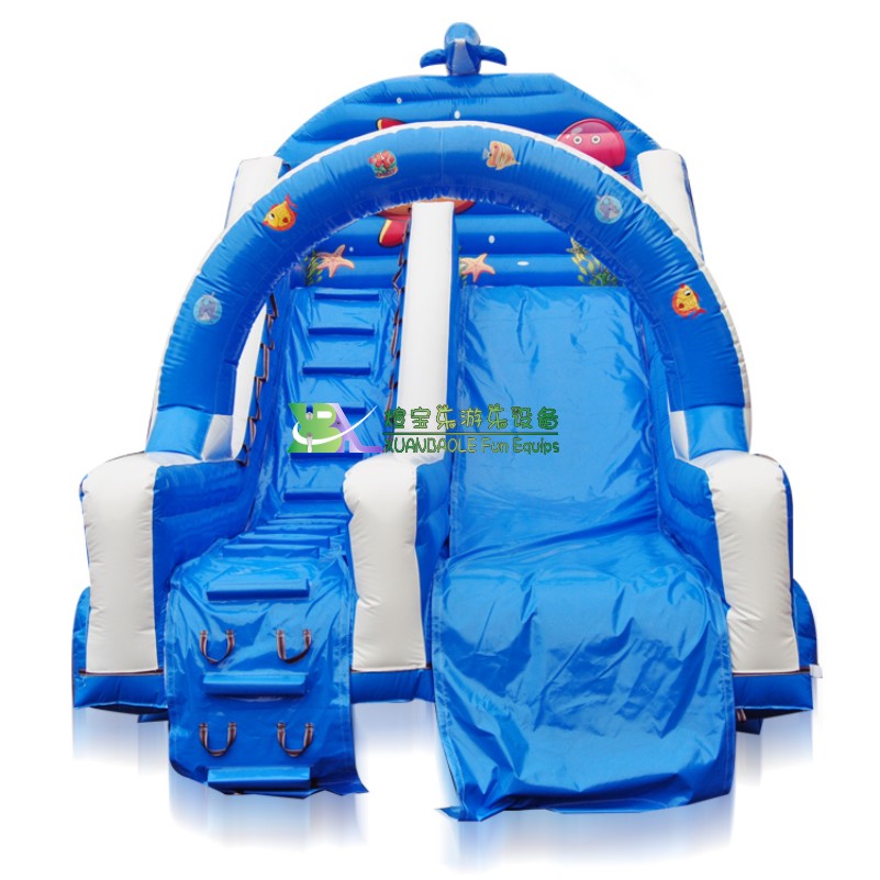 Commercial Sea World Large Inflatable Play Slide Multi - Lane Inflatable water slide for pool 4