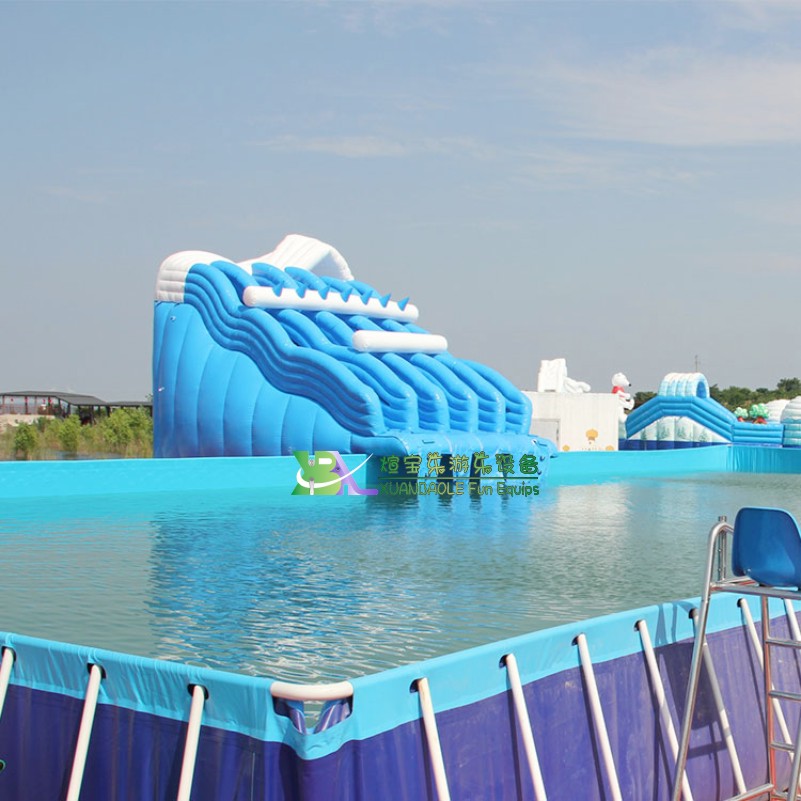 Commercial Sea World Large Inflatable Play Slide Multi - Lane Inflatable water slide for pool 3