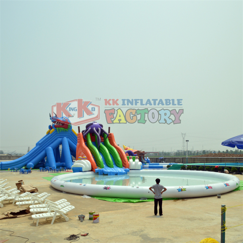 Public Playground Water park Large Land Kids Octopus Inflatable Water Park 1