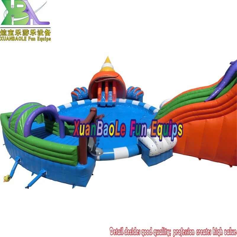 Inflatable Water Park Conch Theme Inflatable Water playground with huge pool 1