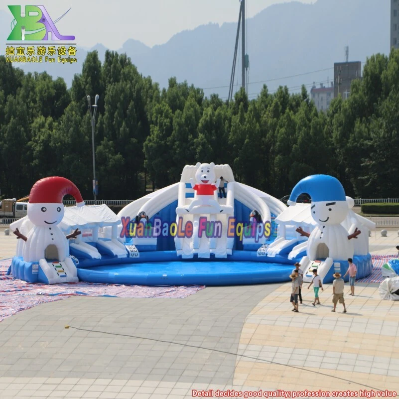 Ice and snow Theme inflatable Water Slides Huge Commercial Inflated Water Park 1