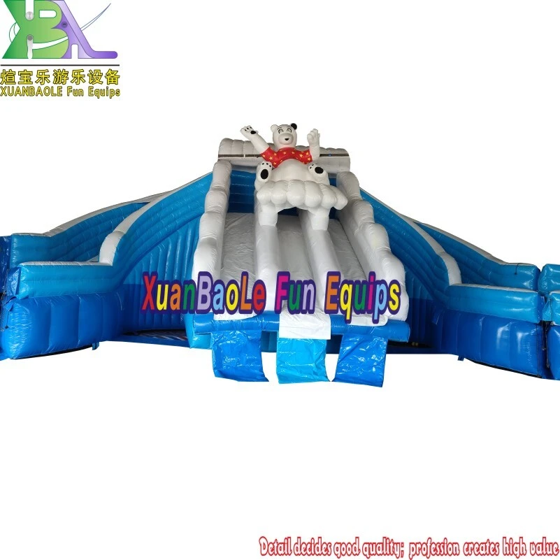 Ice and Snow World Theme Inflatable Water Slide Water Park Playground with Swimming Pool 1