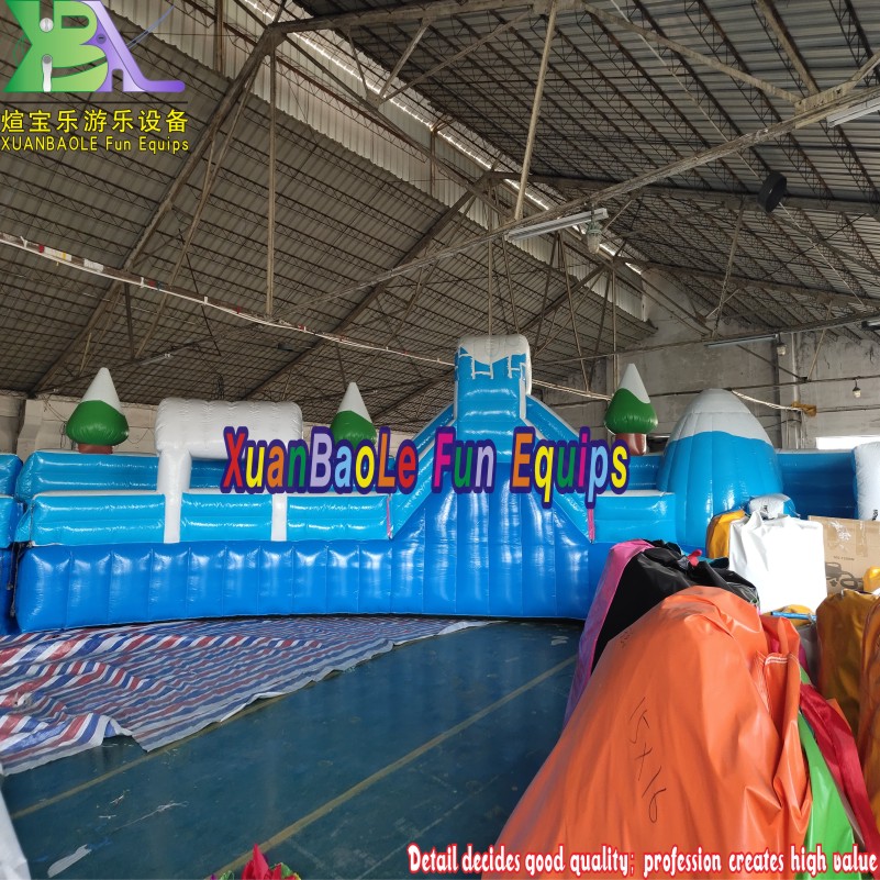 Ice and Snow World Theme Inflatable Water Slide Water Park Playground with Swimming Pool 8
