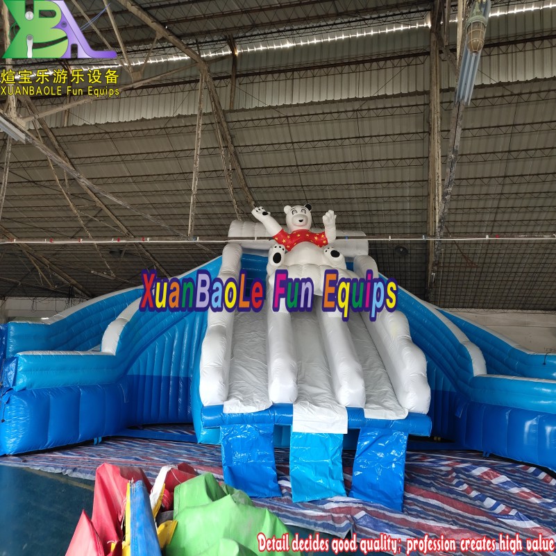 Ice and Snow World Theme Inflatable Water Slide Water Park Playground with Swimming Pool 7