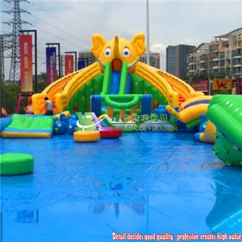 Mobile Elephant Inflatable water park slide pool paradise factory wholesale 1