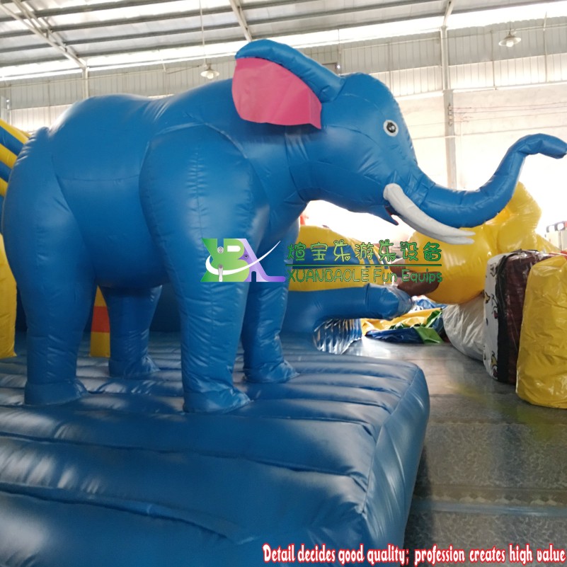 Parque acuático inflable con dibujos de animales y toboganes acuáticos inflables multitobogán. 8