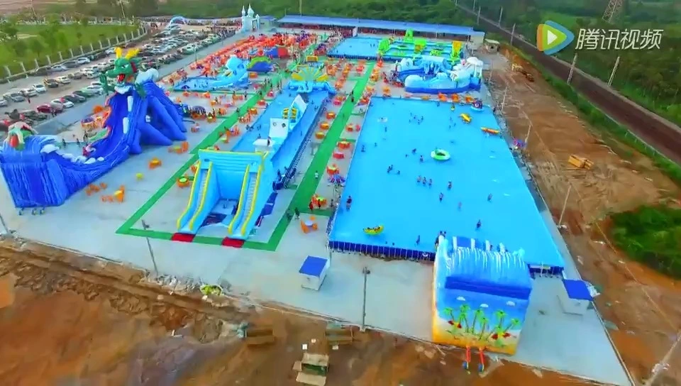 250m giant land inflatable water park inflatable Amusement equipment combination 1