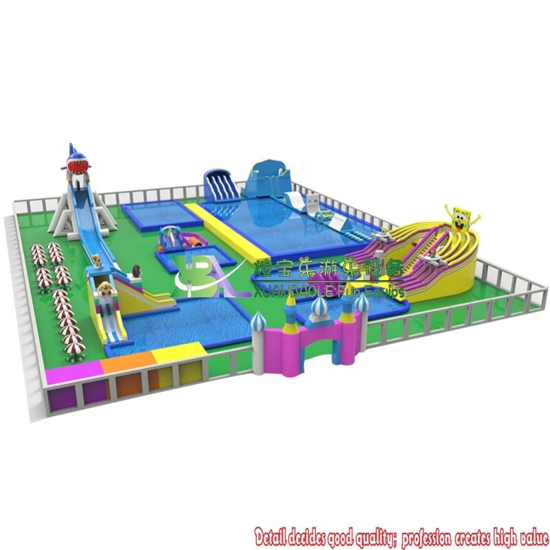 Giant Inflatable Land Water Park Outdoor Slide Summer Fun Water park Attraction 1