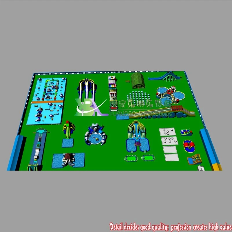 Commercial giant land water park water slide water sport park combination 1