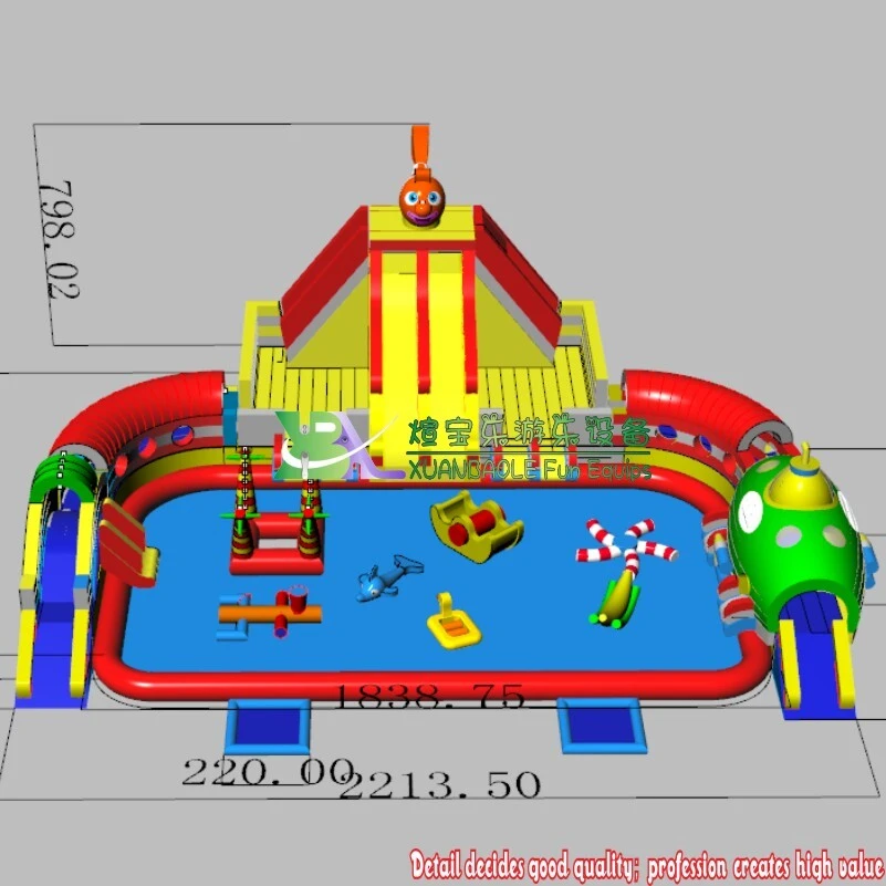 Inflatable Water Park Multi-slide Inflatable Water Playground with Fun Obstacles 1