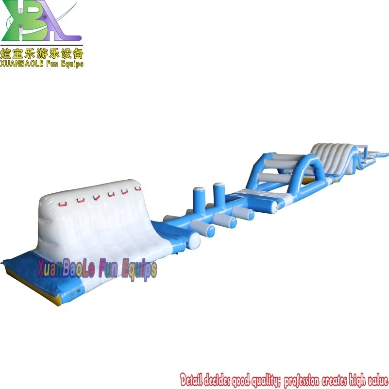 Blue&White Water Parks Inflatable Water Game / Inflatable Water Obstacle Course For Hotel Swimming Pool Or Lake 1