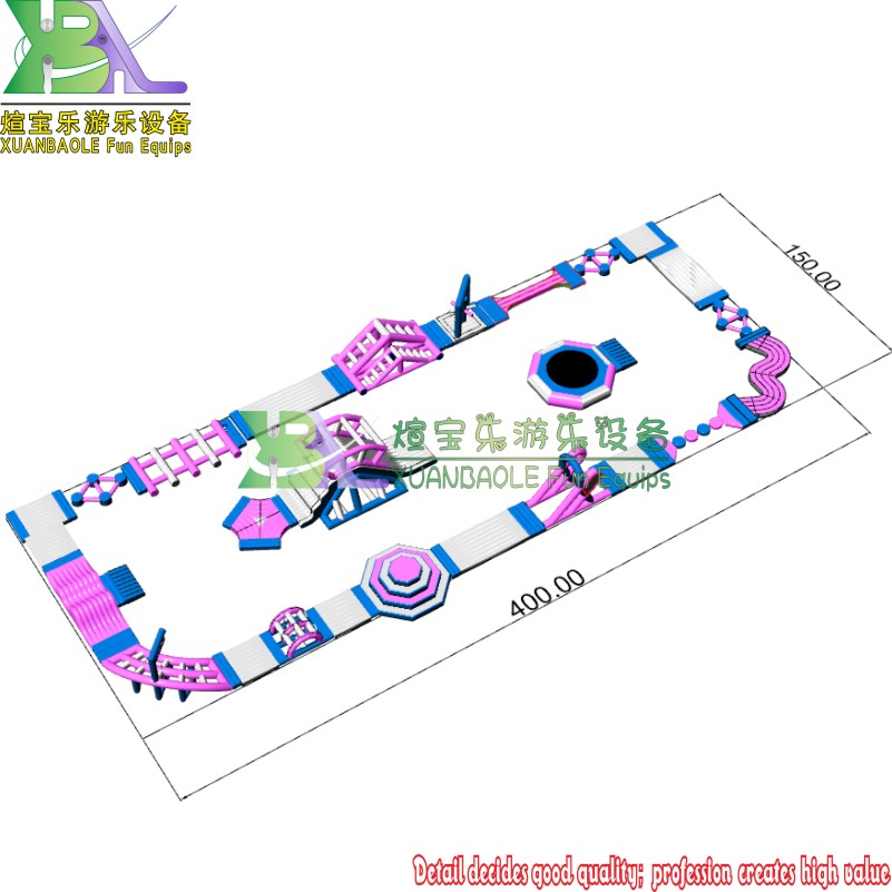 Rose <000000> Blanc Adulte Géant Gonflable Flottant Aqua Park Sports Nautiques Aventure 10