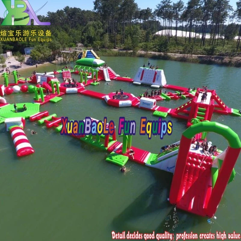 New Floating Inflatable Water Park, Giant Outdoor Inflatable Water Obstacle Airtight Water Games With CE 1