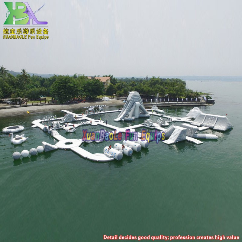 Island Inflatable Water Park Floating Park Combination Inflatable Water Slide with Obstacles 9