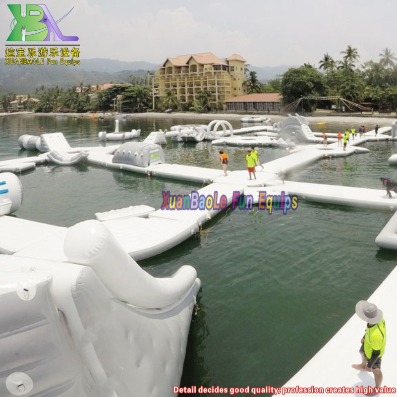 Island Inflatable Water Park Floating Park Combination Inflatable Water Slide with Obstacles 8