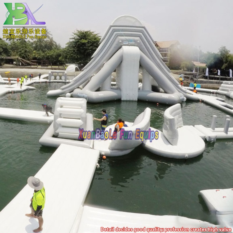 Island Inflatable Water Park Floating Park Combination Inflatable Water Slide with Obstacles 7