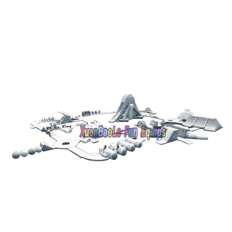 Island Inflatable Water Park Floating Park Combination Inflatable Water Slide with Obstacles 4