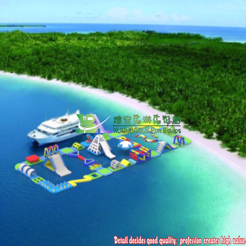 Divertido parque acuático flotante inflable comercial de verano 7