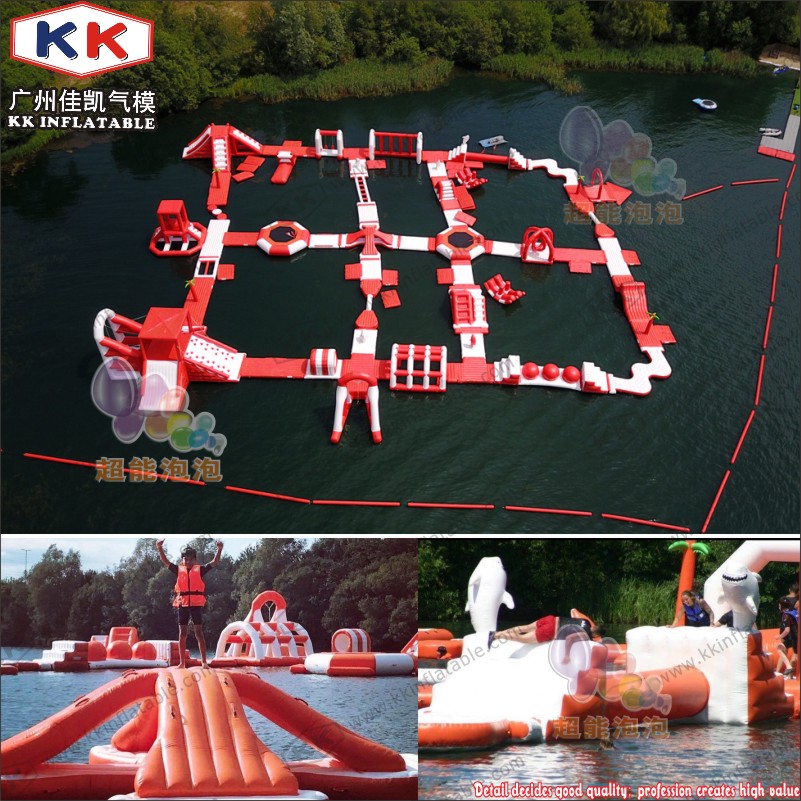 Parque inflable flotante personalizado de fábrica en el agua, obstáculo de agua inflable, juego de agua 12
