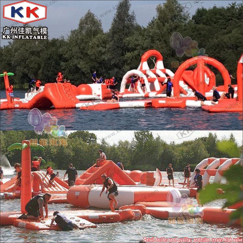 Parque inflable flotante personalizado de fábrica en el agua, obstáculo de agua inflable, juego de agua 10